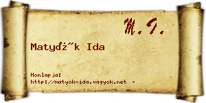 Matyók Ida névjegykártya