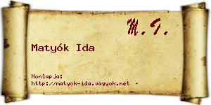 Matyók Ida névjegykártya